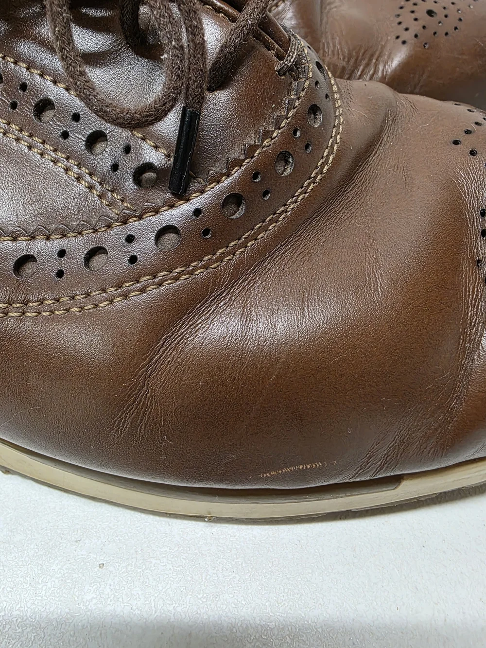 Arturo Calle Men’s Brown Leather Brogue Wingtip Oxford Shoes Size 41